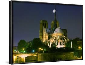 Full Moon over Notre Dame Cathedral at Night, Paris, France-Jim Zuckerman-Framed Photographic Print