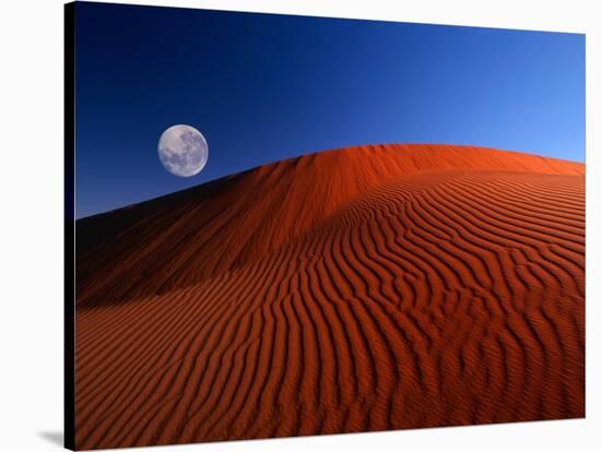 Full Moon over Red Dunes-Charles O'Rear-Stretched Canvas