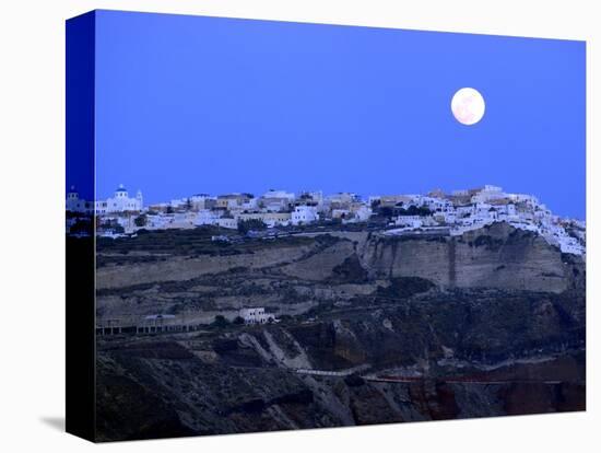 Full Moon over Santorini-Bo Zaunders-Stretched Canvas