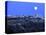 Full Moon over Santorini-Bo Zaunders-Stretched Canvas
