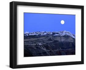 Full Moon over Santorini-Bo Zaunders-Framed Photographic Print