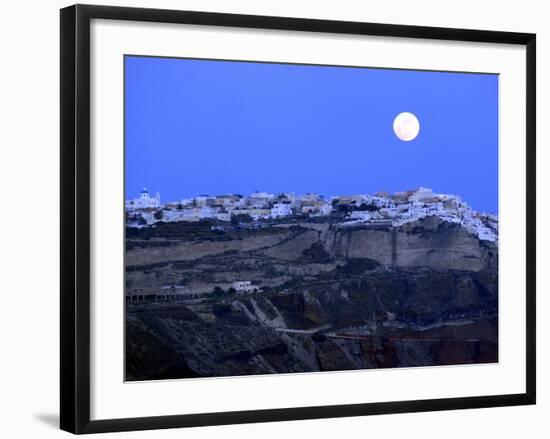 Full Moon over Santorini-Bo Zaunders-Framed Photographic Print