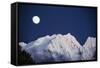 Full Moon over Snowcapped Mountain, North Cascades, Washington State, USA-Peter Skinner-Framed Stretched Canvas