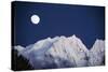 Full Moon over Snowcapped Mountain, North Cascades, Washington State, USA-Peter Skinner-Stretched Canvas