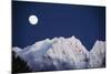 Full Moon over Snowcapped Mountain, North Cascades, Washington State, USA-Peter Skinner-Mounted Photographic Print