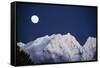 Full Moon over Snowcapped Mountain, North Cascades, Washington State, USA-Peter Skinner-Framed Stretched Canvas