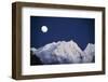 Full Moon over Snowcapped Mountain, North Cascades, Washington State, USA-Peter Skinner-Framed Photographic Print