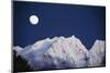 Full Moon over Snowcapped Mountain, North Cascades, Washington State, USA-Peter Skinner-Mounted Photographic Print