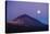 Full Moon over Teide Volcano at Sunrise, Teide Np, Tenerife, Canary Islands, Spain, December 2008-Relanzón-Stretched Canvas