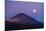 Full Moon over Teide Volcano at Sunrise, Teide Np, Tenerife, Canary Islands, Spain, December 2008-Relanzón-Mounted Photographic Print