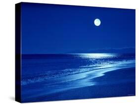 Full Moon Over the Sea-null-Stretched Canvas