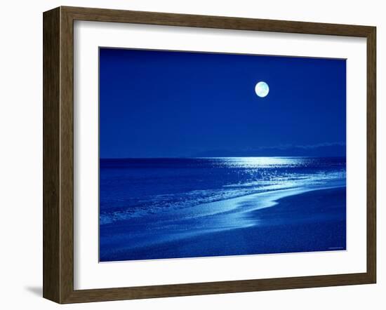 Full Moon Over the Sea-null-Framed Photographic Print