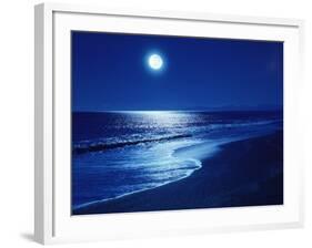 Full Moon Over the Sea-null-Framed Photographic Print