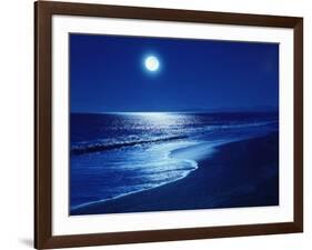 Full Moon Over the Sea-null-Framed Photographic Print