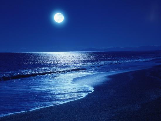 Full Moon Over The Sea Photographic Print Allposters Com