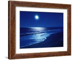 Full Moon Over the Sea-null-Framed Photographic Print