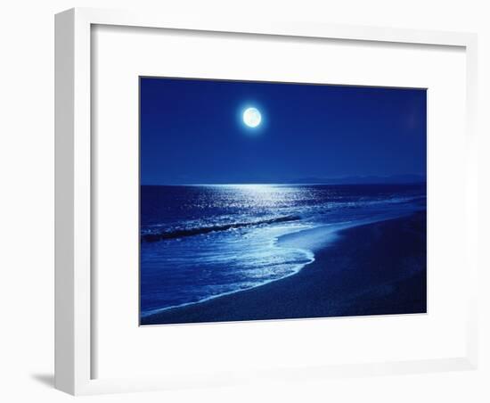 Full Moon Over the Sea-null-Framed Photographic Print