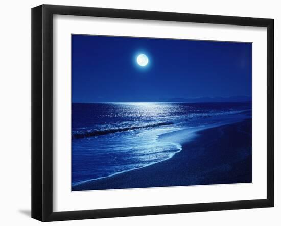 Full Moon Over the Sea-null-Framed Photographic Print