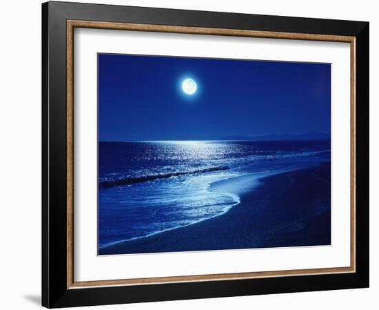 Full Moon Over the Sea-null-Framed Photographic Print