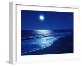 Full Moon Over the Sea-null-Framed Photographic Print