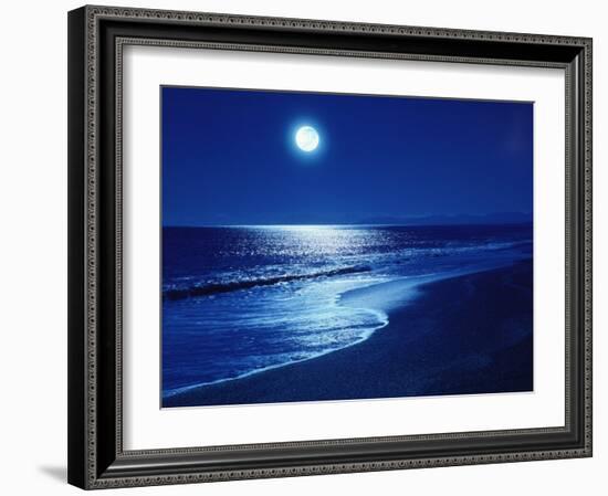 Full Moon Over the Sea-null-Framed Photographic Print