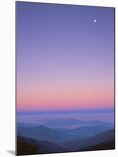 Full Moon over the Smokies, Cherohala Skyway, Great Smoky Mountains National Park, Tennessee, USA-Rob Tilley-Mounted Photographic Print