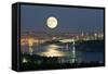Full Moon Over Vancouver-David Nunuk-Framed Stretched Canvas