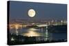 Full Moon Over Vancouver-David Nunuk-Stretched Canvas