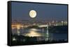 Full Moon Over Vancouver-David Nunuk-Framed Stretched Canvas