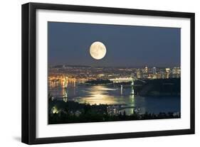 Full Moon Over Vancouver-David Nunuk-Framed Photographic Print