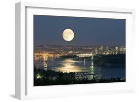 Full Moon Over Vancouver-David Nunuk-Framed Photographic Print