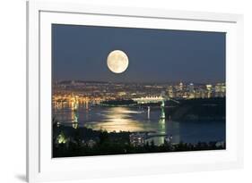 Full Moon Over Vancouver-David Nunuk-Framed Photographic Print