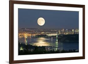 Full Moon Over Vancouver-David Nunuk-Framed Photographic Print