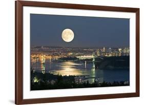 Full Moon Over Vancouver-David Nunuk-Framed Photographic Print