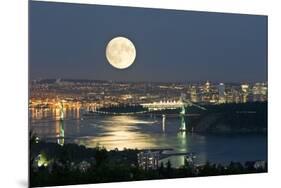 Full Moon Over Vancouver-David Nunuk-Mounted Photographic Print