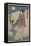 Full Moon over Woman and a Young Girl-Utagawa Kunisada-Framed Stretched Canvas