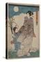 Full Moon over Woman and a Young Girl-Utagawa Kunisada-Stretched Canvas