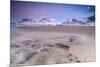 Full Moon Reflected on Sand in the Surreal Scenery of Skagsanden Beach, Flakstad, Nordland County-Roberto Moiola-Mounted Photographic Print