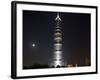 Full Moon Rises Behind Jin Mao Tower in Pudong Economic Zone, Shanghai, China-Paul Souders-Framed Photographic Print