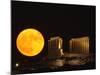 Full Moon Rises Behind the Ancient Temple of Posseidon, in Sounio-null-Mounted Photographic Print