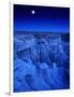 Full Moon Rises Over Landscape in De-Na-Zin Wilderness, Bisti Badlands, New Mexico, USA-Karl Lehmann-Framed Photographic Print