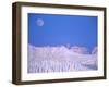 Full Moon Rising Above Glacier National Park Peaks, Whitefish, Montana, USA-Chuck Haney-Framed Photographic Print