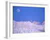 Full Moon Rising Above Glacier National Park Peaks, Whitefish, Montana, USA-Chuck Haney-Framed Photographic Print