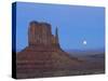 Full Moon Rising Behind Sandstone Bluffs, Arizona/Utah Border, Monument Valley Tribal Park, Navajo-Scott T. Smith-Stretched Canvas