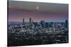 Full moon rising over Brisbane city, Queensland, Australia-Mark A Johnson-Stretched Canvas