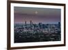 Full moon rising over Brisbane city, Queensland, Australia-Mark A Johnson-Framed Photographic Print