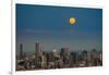 Full moon rising over Brisbane city, Queensland, Australia-Mark A Johnson-Framed Photographic Print