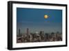 Full moon rising over Brisbane city, Queensland, Australia-Mark A Johnson-Framed Photographic Print