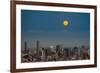 Full moon rising over Brisbane city, Queensland, Australia-Mark A Johnson-Framed Photographic Print