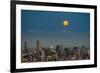 Full moon rising over Brisbane city, Queensland, Australia-Mark A Johnson-Framed Photographic Print